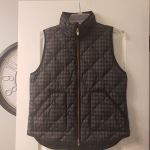 J. Crew black and gray 60% down puffer vest M